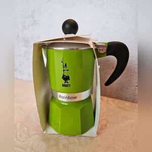 Bialetti Rainbow 1-Cup Aluminum Stovetop Espresso Maker, Green, 4971, New